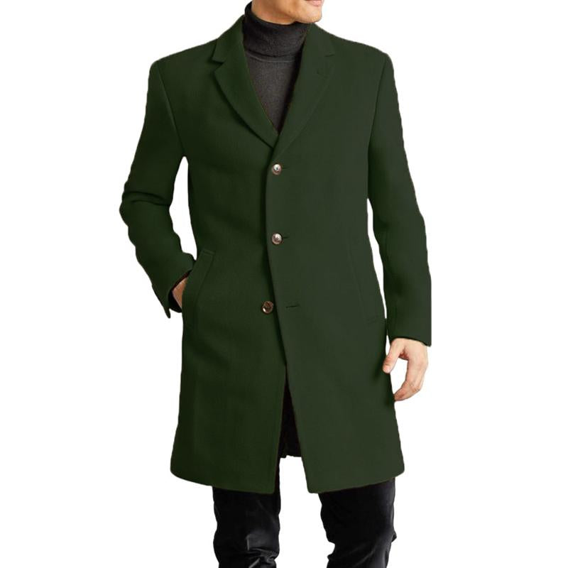 Men's Solid Color Single Breasted Lapel Coat 9261103481016