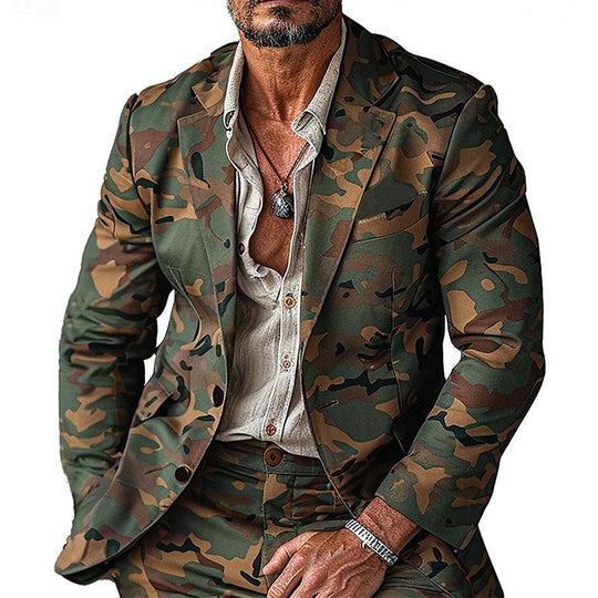 Men's Camouflage Print Button Blazer 9888006144184
