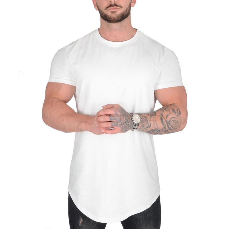 Men's Solid Color Loose Round Neck Short Sleeve T-Shirt 9261123829944