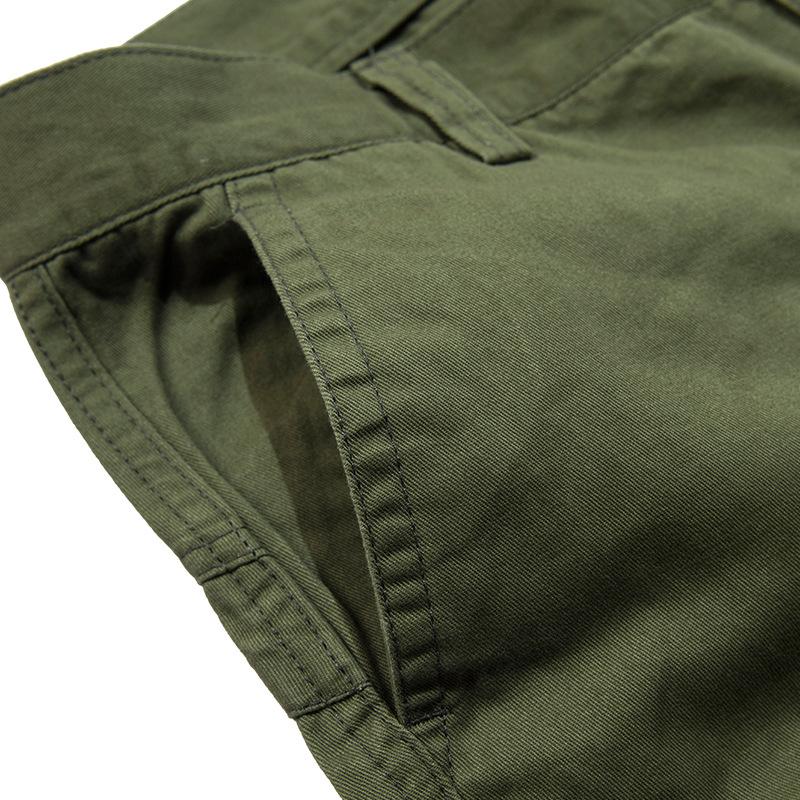 Men's Solid Cotton Multi-pocket Straight Cargo Pants 9261768278200
