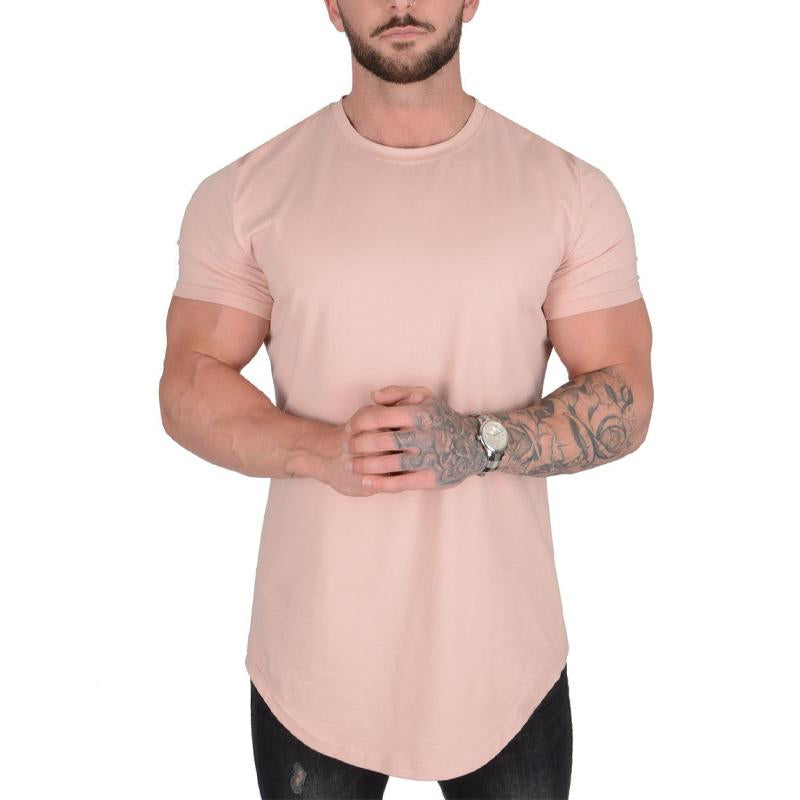 Men's Solid Color Loose Round Neck Short Sleeve T-Shirt 9261123829944