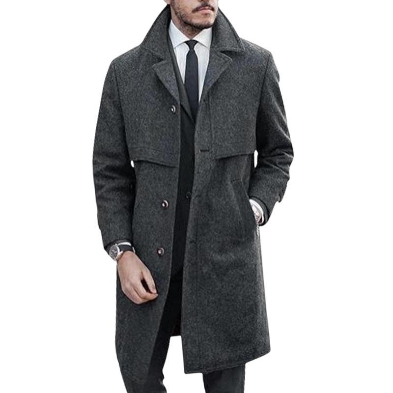 Men's Solid Color Single Breasted Long Suit Coat 9261106397368