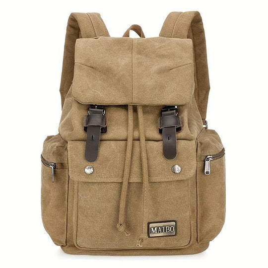 Men's Retro Outdoor Large Capacity Multi-Pocket Canvas Backpack 9262190133432