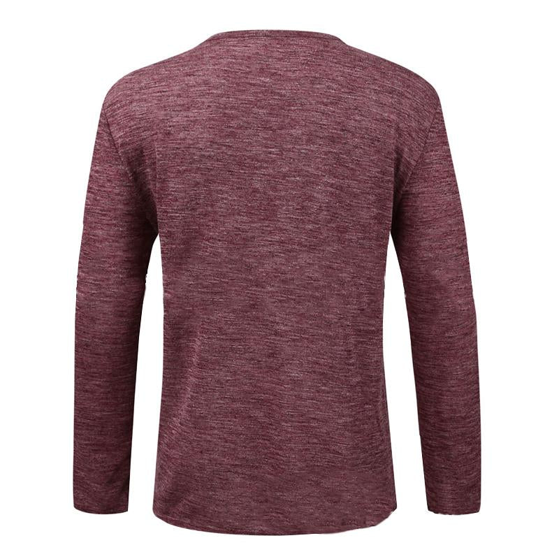 Men's Round Neck Solid Color Henley Shirt 9261122257080