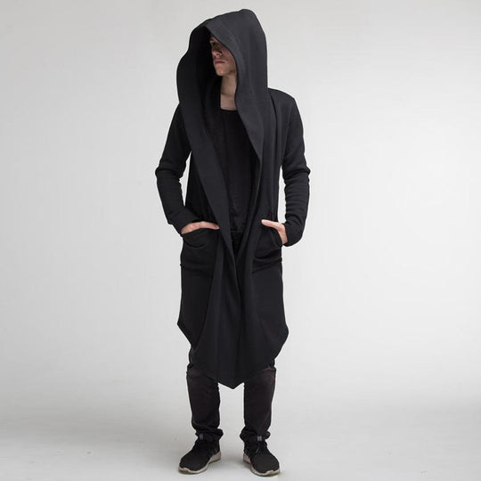 Men's Long Cardigan Cape Coat Hooded Coat 9261105709240