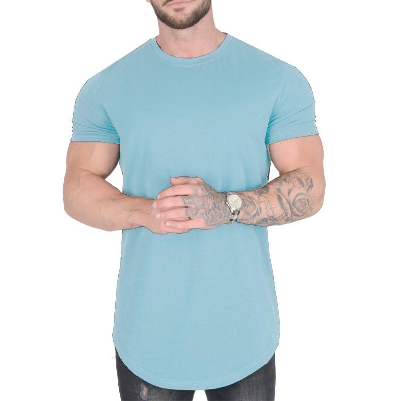 Men's Solid Color Loose Round Neck Short Sleeve T-Shirt 9261123829944