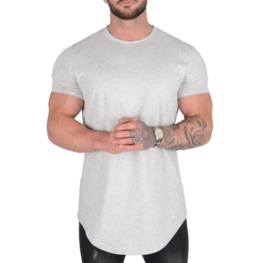 Men's Solid Color Loose Round Neck Short Sleeve T-Shirt 9261123829944
