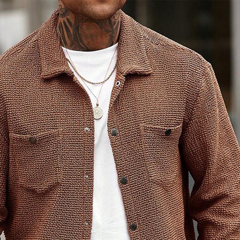 Men's Solid Color Lapel Single Breasted Jacket 9888006045880
