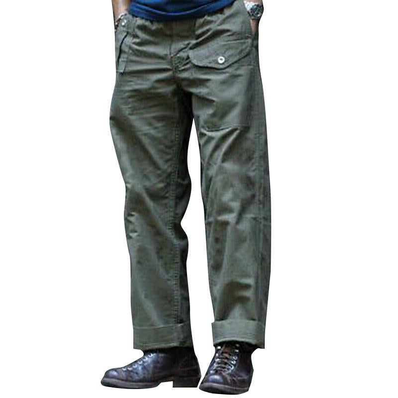 Men's Vintage Solid Multi Pocket Cargo Straight Leg Pants 9261762740408