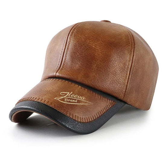 Men's Vintage Plush Warm Leather Baseball Cap 9880236490936
