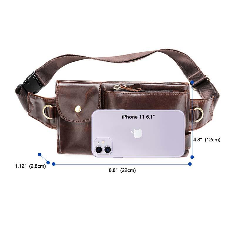 Men's Classic Genuine Leather Waist And Messenger Bag 9262189904056