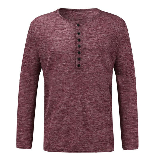 Men's Round Neck Solid Color Henley Shirt 9261122257080