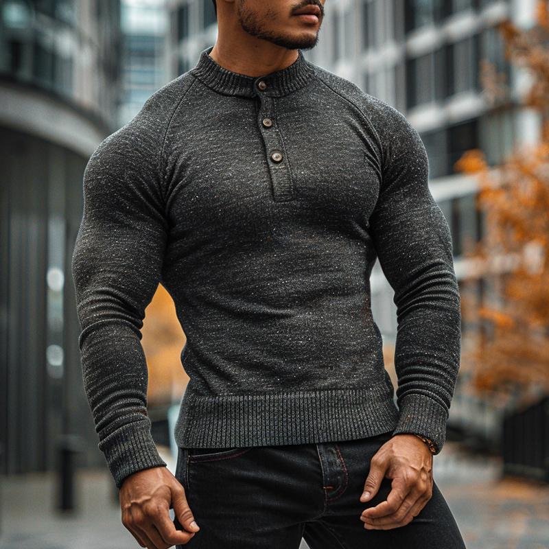 Men's Vintage Knitted Stand Collar Sweater 9274151174328