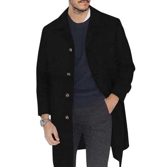 Men's Solid Color Single Breasted Long Suit Coat 9261106397368