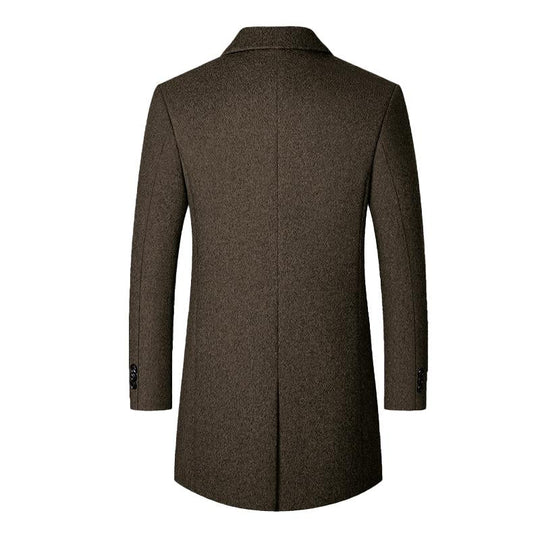 Men's Solid Color Lapel Thickened Coat 9261103775928