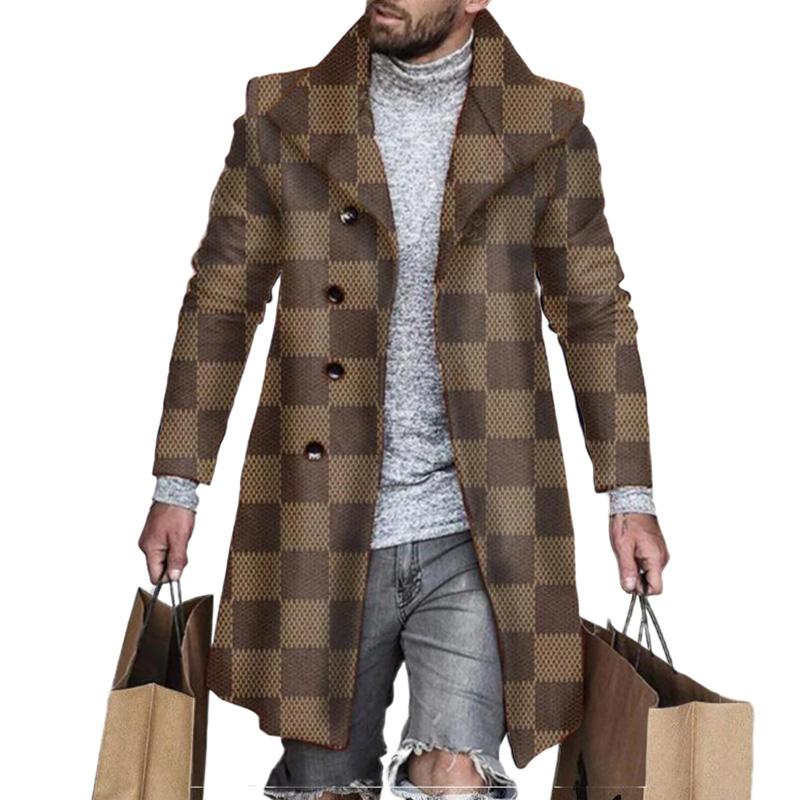 Men's Printed Lapel Single-breasted Coat 9261111115960