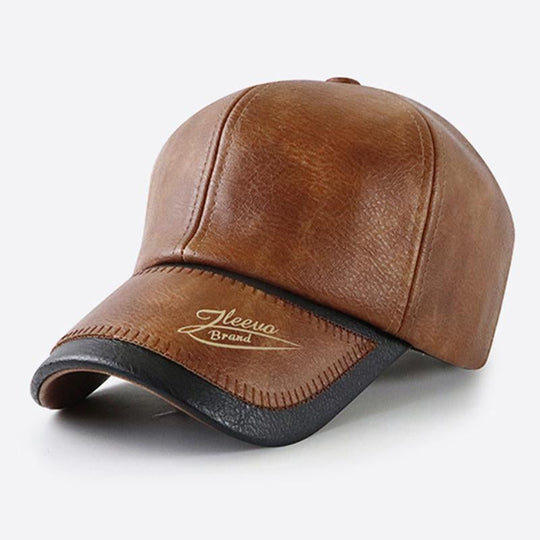 Men's Vintage Plush Warm Leather Baseball Cap 9880236490936