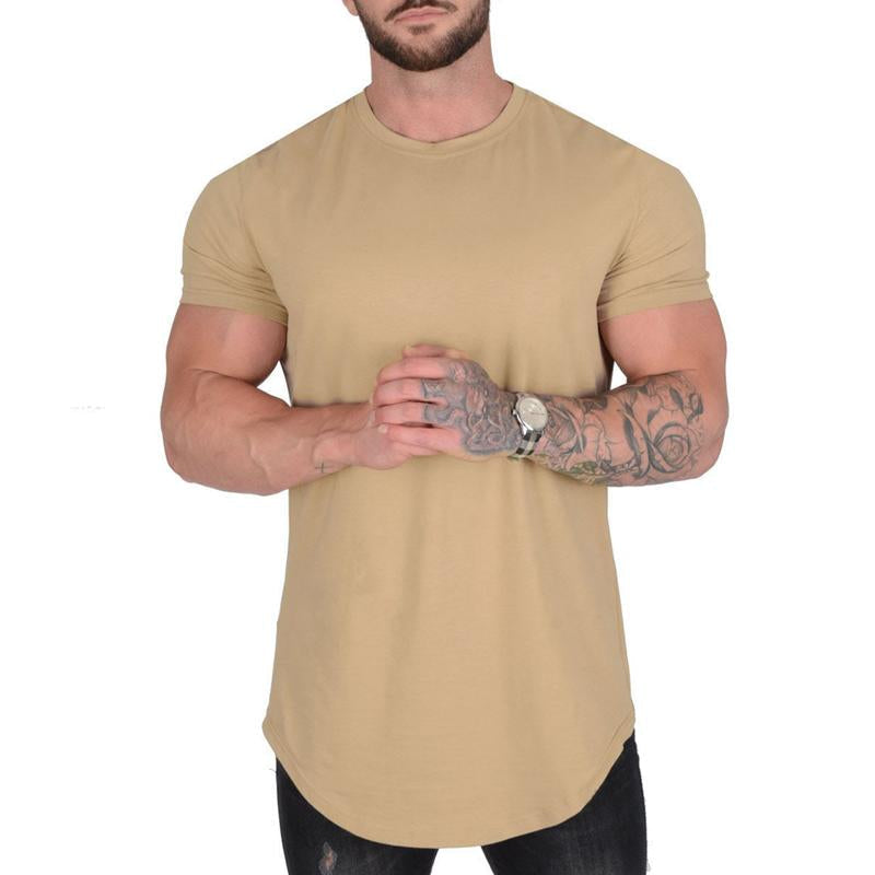 Men's Solid Color Loose Round Neck Short Sleeve T-Shirt 9261123829944