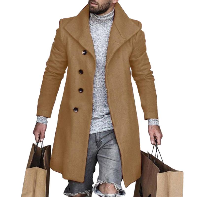 Men's Solid Color Lapel Single Breasted Coat 9261104267448