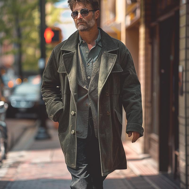 Men's Vintage Corduroy Lapel Coat 9261107642552
