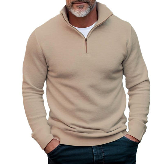 Men's Casual Solid Color Half Stand Collar Zip Sweatshirt DTT25082001