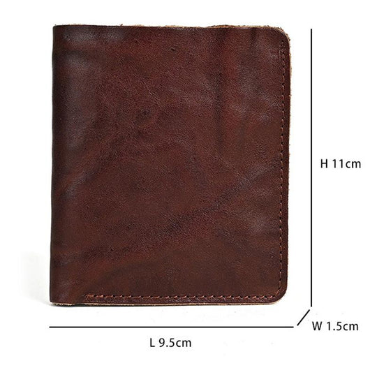 Men's Vintage Top Layer Cowhide Distressed Wrinkled Wallet 9880240095416