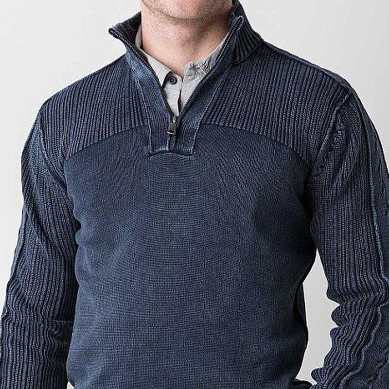 Men's Stand Collar Half Zip Knit Sweater 9877215412408