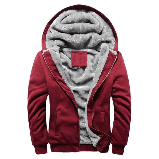 Men's Casual Fleece Hooded Jacket 9266613616824
