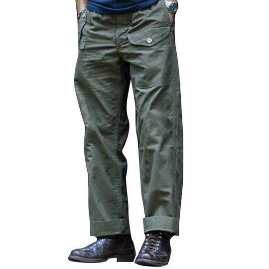 Men's Vintage Solid Multi Pocket Cargo Straight Leg Pants 9261762740408