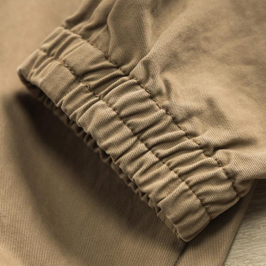 Men's Solid Color Loose Elastic Waist Cargo Pants 9261770047672