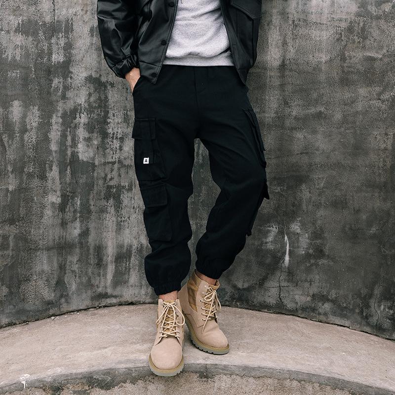 Men's Solid Color Loose Multi-pocket Cargo Pants 9261770080440
