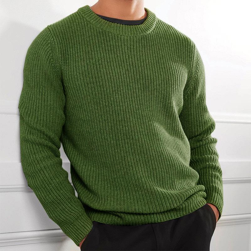Men's Round Neck Solid Knit Sweater 9262176469176