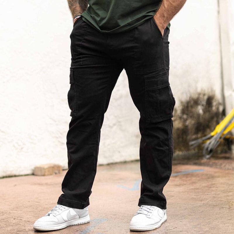 Men's Casual Solid Color Multi-Pocket Cargo Pants 9261763428536