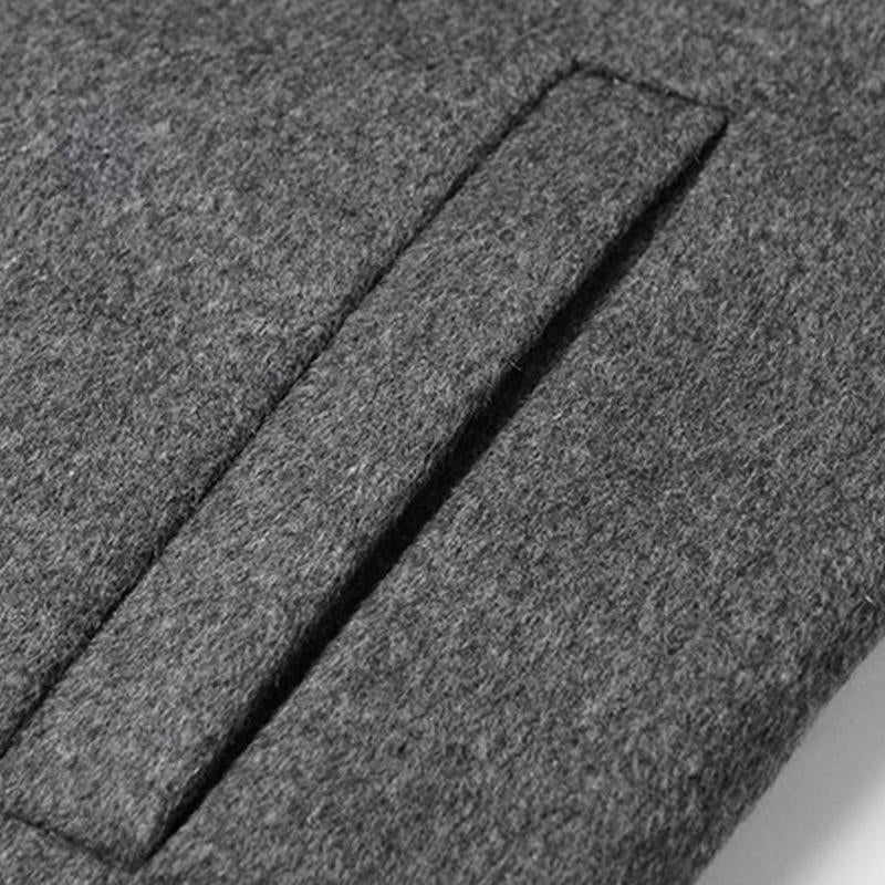 Men's Solid Color Lapel Thickened Coat 9261103775928