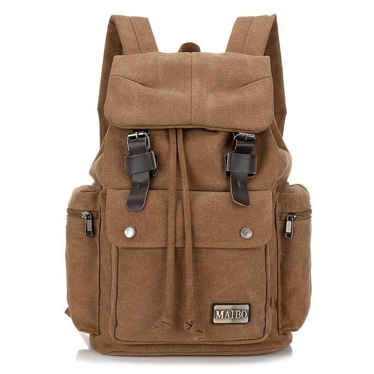 Men's Retro Outdoor Large Capacity Multi-Pocket Canvas Backpack 9262190133432
