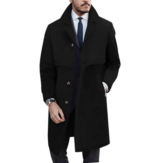 Men's Solid Color Single Breasted Long Suit Coat 9261106397368