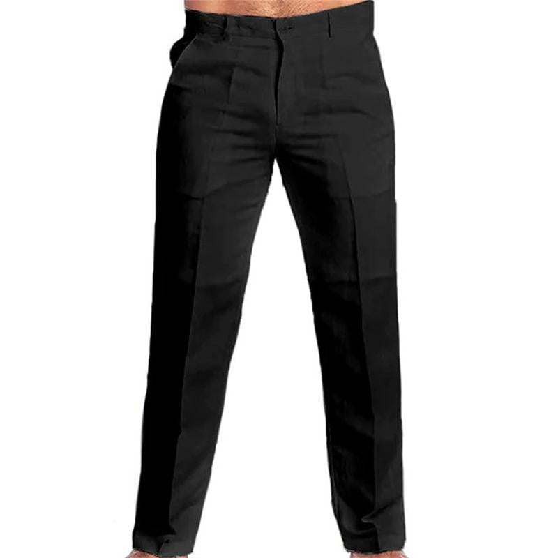 Men's Casual Solid Color Linen Blend Loose Casual Pants DTT25082004