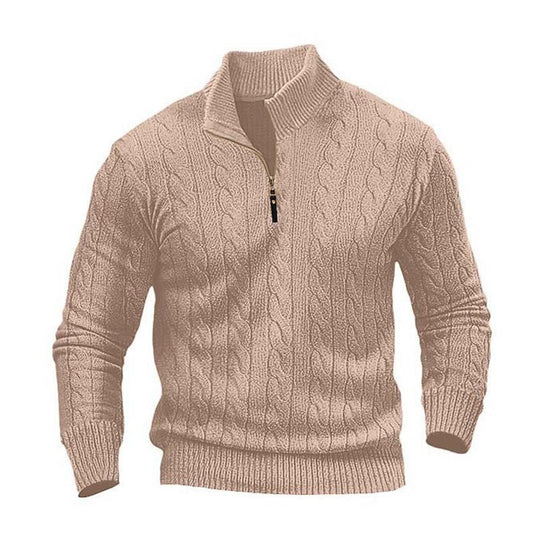 Men's Classic Casual Zip-Up Stand Collar Sweater 9268189593784