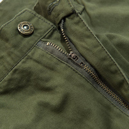 Men's Solid Cotton Multi-pocket Straight Cargo Pants 9261768278200