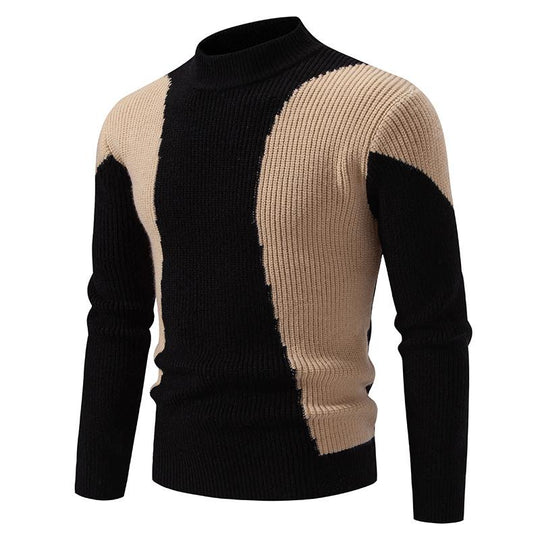 Men's Colorblock Half Turtleneck Knit Sweater 9262185152696