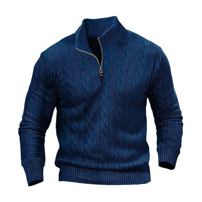 Men's Classic Casual Zip-Up Stand Collar Sweater 9268189593784