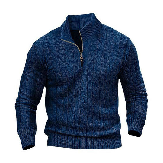 Men's Classic Casual Zip-Up Stand Collar Sweater 9268189593784