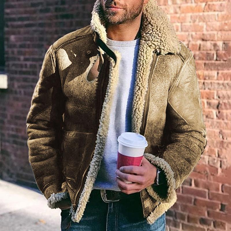 Men's Retro Zipper Thickened Coat 9261101056184