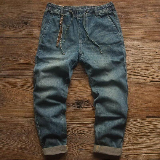 Men's Casual Solid Color Drawstring Straight Jeans DTT25082015