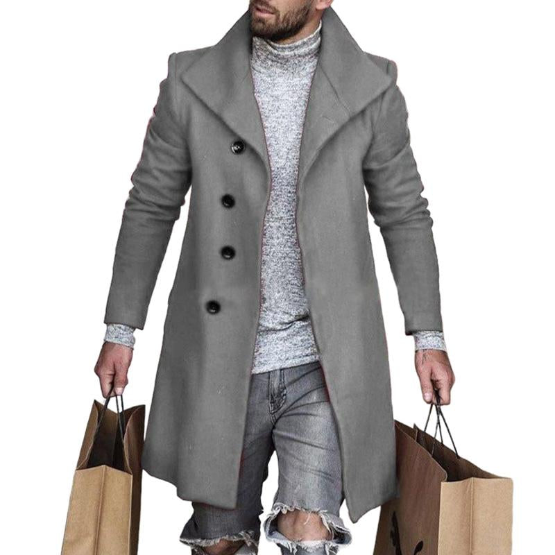 Men's Solid Color Lapel Single Breasted Coat 9261104267448