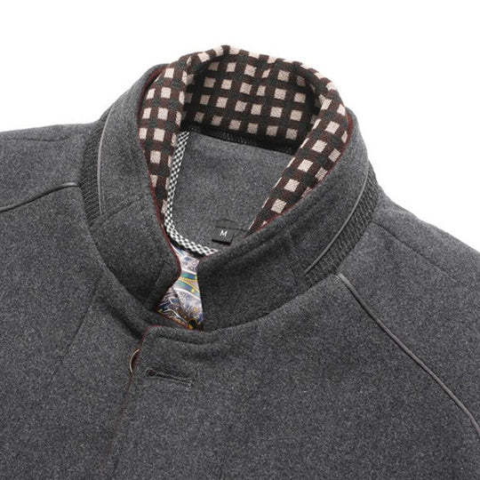 Men's Casual Solid Color Scarf Collar Mid-length Coat 9261106200760