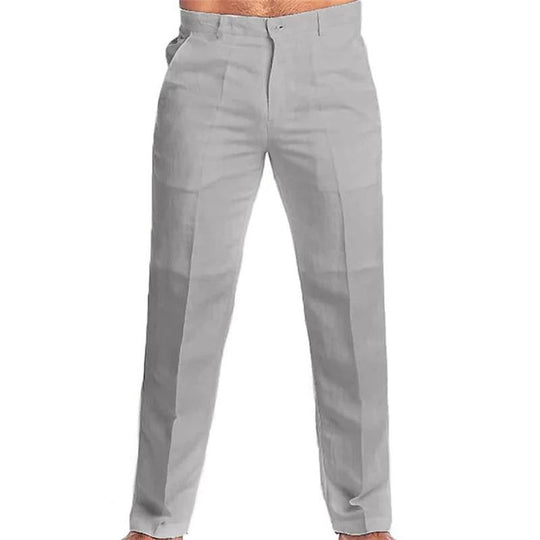 Men's Casual Solid Color Linen Blend Loose Casual Pants DTT25082004