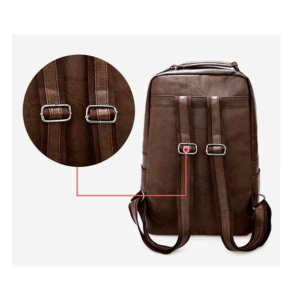 VINTAGE BUSINESS ZIP FLAP LEATHER BACKPACK 9262189117624