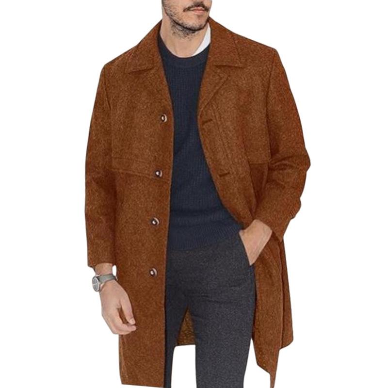Men's Solid Color Single Breasted Long Suit Coat 9261106397368