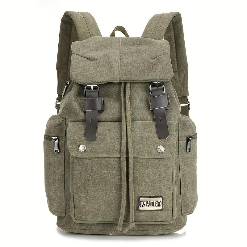 Men's Retro Outdoor Large Capacity Multi-Pocket Canvas Backpack 9262190133432